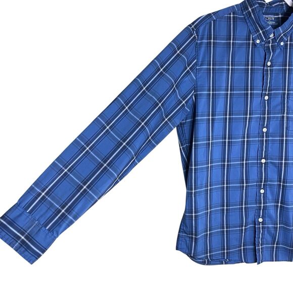 J Crew Offshore Performance Shirt Mens L Blue Plaid Button Down Preppy Casual - Picture 7 of 11